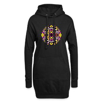 Bunter Tintenklecks | - Hoodie-Kleid - Schwarz - Vorne
