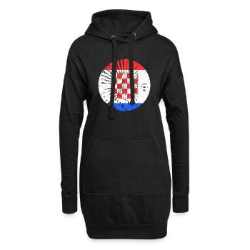 Drapeau national croate emblème Croatie Hrvatska hrv - Sweat-shirt à capuche long Femme - noir - Devant