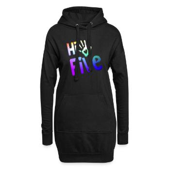 High Five Stil Cool Hand Witz Spruch Hit Trend - Hoodie-Kleid - Schwarz - Vorne