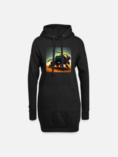 Bionische Hummel - Hoodie-Kleid - Schwarz