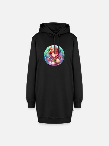 Ein süßes Märchen braucht ein süßes Mädchen:) - Hoodie-Kleid - Schwarz