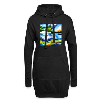 Sanfte Horizonte - Nachhaltige Kollektion - Hoodie-Kleid - Schwarz - Vorne