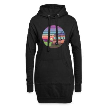 Caravane Camping Cadeau Camp Camping Camper - Sweat-shirt à capuche long Femme - noir - Devant