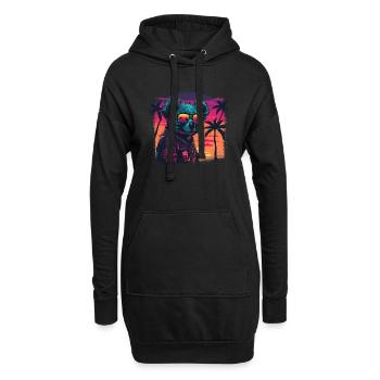 Synthwave Koala Sunset - Sweat-shirt à capuche long Femme - noir - Devant