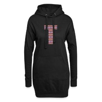 Monogramm Buchstabe T - geometrisches Muster - Hoodie-Kleid - Schwarz - Vorne