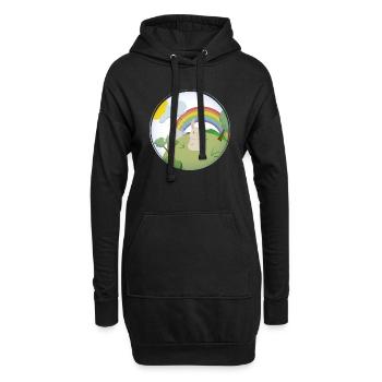 Le Lapin - Sweat-shirt à capuche long Femme - noir - Devant