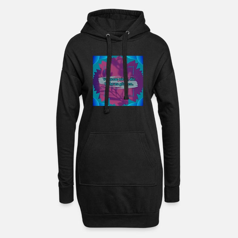 Ruhe Zitat - Hoodie-Kleid - Schwarz