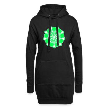 Modèle - Sweat-shirt à capuche long Femme - noir - Devant