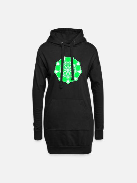 Muster - Hoodie-Kleid - Schwarz