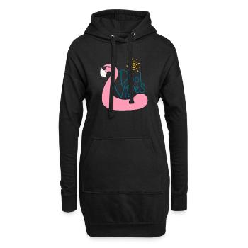 Piscine Vibes Flamingo - Sweat-shirt à capuche long Femme - noir - Devant