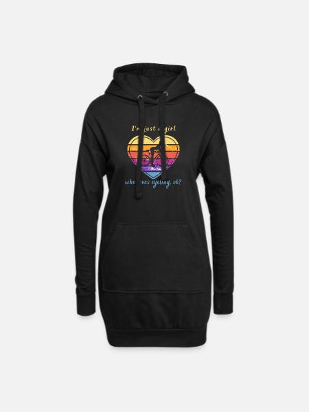 Ich bin nur ein Mädchen, das das Radfahren liebt - Hoodie-Kleid - Schwarz