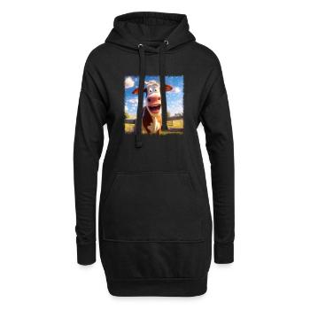 Drôle de vache - Sweat-shirt à capuche long Femme - noir - Devant