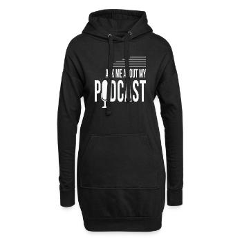 Posez-moi des questions sur mon podcast - Sweat-shirt à capuche long Femme - noir - Devant