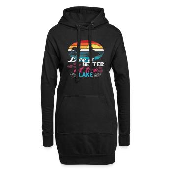 Life is better at the Lake - Hoodie Dress - black - Front