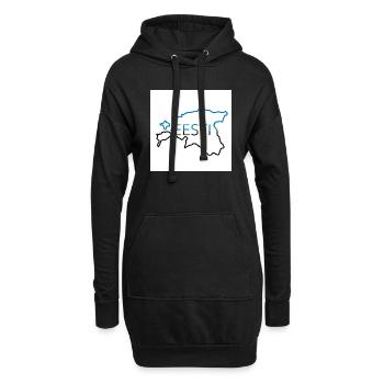 Landkarte von Estland - Hoodie-Kleid - Schwarz - Vorne