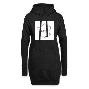 Carte de France - Sweat-shirt à capuche long Femme - noir - Devant