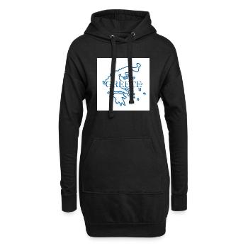 Carte de la Grèce - Sweat-shirt à capuche long Femme - noir - Devant