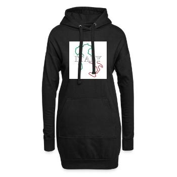 Carte de l’Italie - Sweat-shirt à capuche long Femme - noir - Devant