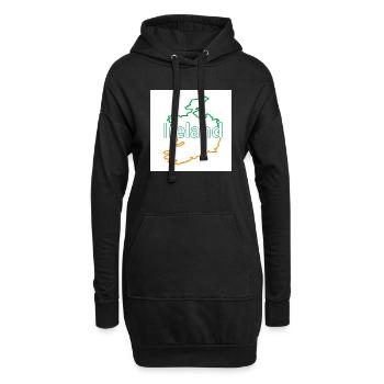 Landkarte von Irland - Hoodie-Kleid - Schwarz - Vorne