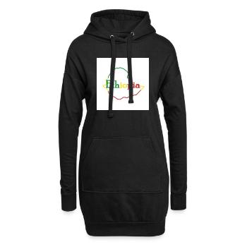Carte de l’Ethiopie - Sweat-shirt à capuche long Femme - noir - Devant