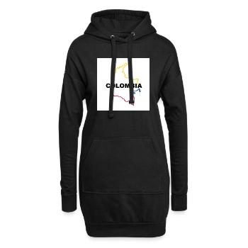 Carte de la Colombie - Sweat-shirt à capuche long Femme - noir - Devant