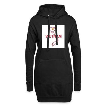 Landkarte von Vietnam - Hoodie-Kleid - Schwarz - Vorne