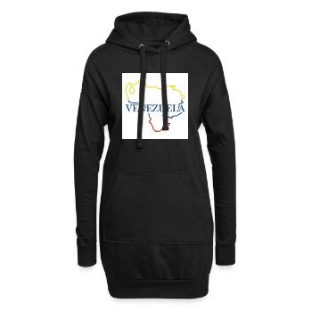 Carte du Venezuela - Sweat-shirt à capuche long Femme - noir - Devant