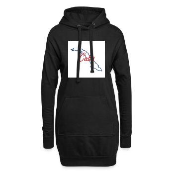 Carte de Cuba - Sweat-shirt à capuche long Femme - noir - Devant