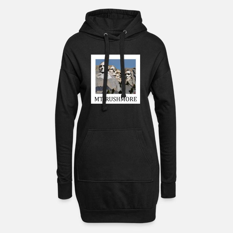 Mount Rushmore - Hoodie-Kleid - Schwarz