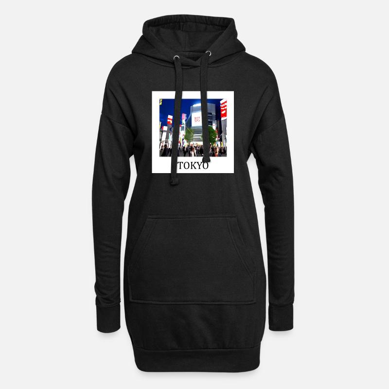 Tokio - Hoodie-Kleid - Schwarz