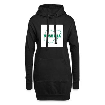Karte von Nigeria - Hoodie-Kleid - Schwarz - Vorne
