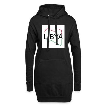 Landkarte von Libyen - Hoodie-Kleid - Schwarz - Vorne