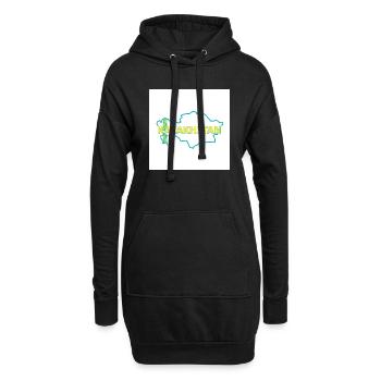 Carte du Kazakhstan - Sweat-shirt à capuche long Femme - noir - Devant