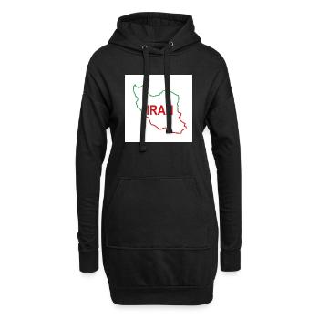 Landkarte des Iran - Hoodie-Kleid - Schwarz - Vorne
