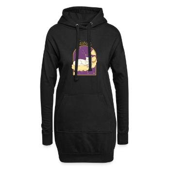 Taurus Zodiac Sign Cat - Hoodie-Kleid - Schwarz - Vorne