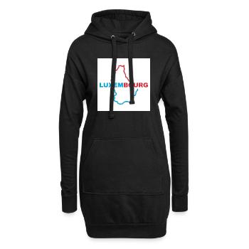 Carte du Luxembourg - Sweat-shirt à capuche long Femme - noir - Devant