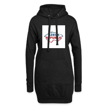 Carte de la République tchèque - Sweat-shirt à capuche long Femme - noir - Devant