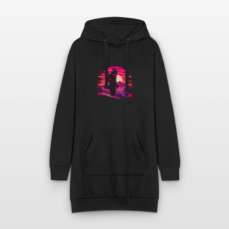 Synthwave Sci-Fi Samurai Hoodie Dress