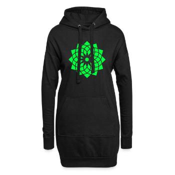 heilige geometrie yoga lebensblume neon symbol - Hoodie-Kleid - Schwarz - Vorne