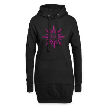 sonne gesicht heilige geometrie yoga einfache form - Hoodie-Kleid - Schwarz - Vorne