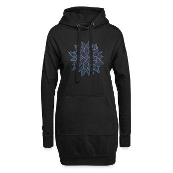 [2] Croquis de fleur multicouche bleu ombre/violet - Sweat-shirt à capuche long Femme - noir - Devant