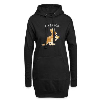 Kingaroo Känguru (Weiß) - Hoodie-Kleid - Schwarz - Vorne