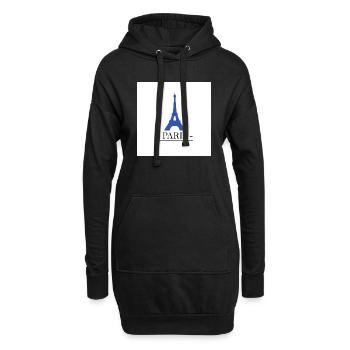 Paris - Sweat-shirt à capuche long Femme - noir - Devant
