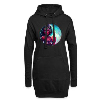 Colorful Abstract Woman Art - Hoodie-Kleid - Schwarz - Vorne