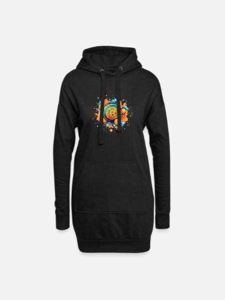 Bitcoin Color Splash logo mit münzen - Hoodie-Kleid - Schwarz