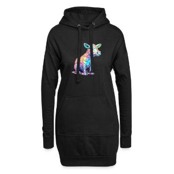 Riko, das bunte Kalb - Hoodie-Kleid - Schwarz - Vorne