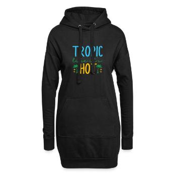 Tropique comme s’il faisait chaud - Sweat-shirt à capuche long Femme - noir - Devant