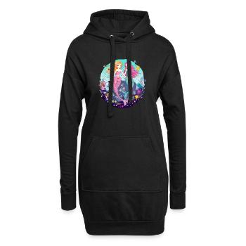 Miki und Mina, die Meerjungfrauen - Hoodie-Kleid - Schwarz - Vorne