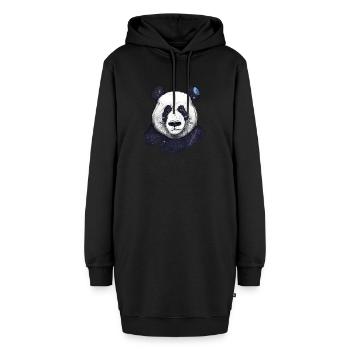 Weltraum-Panda - Hoodie-Kleid - Schwarz - Vorne - AI Model Female 172 light (172cm)