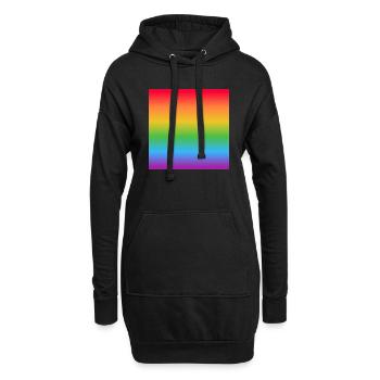 Rainbow flag gradient - Hoodie Dress - black - Front